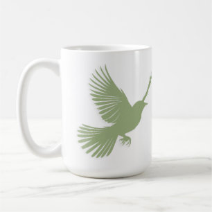 Mug Silhouette d'oiseau volant Vert Sauge Scandinave