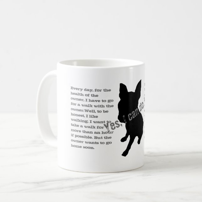 Mug silhouette d'un chien assis (Devant gauche)