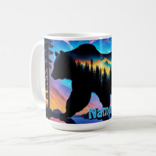 Mug Silhouette d'un ours montrant le paysage naturel
