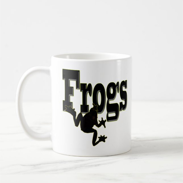 Mug Silhouette d'une Escalade de grenouille dans le mo (Gauche)