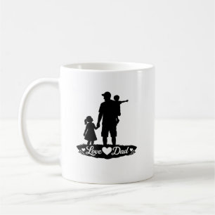 Mug Silhouette Fête des Pères Famille Graphique