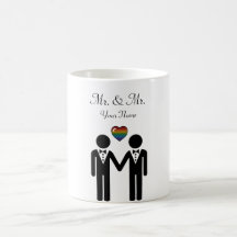 Silhouette Gay Groom avec Rainbow Heart