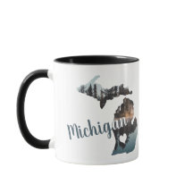 Silhouette Michigan Avec Typographie