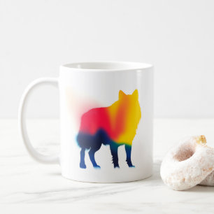 Mug Silhouette minimaliste de peinture Spray Wolf