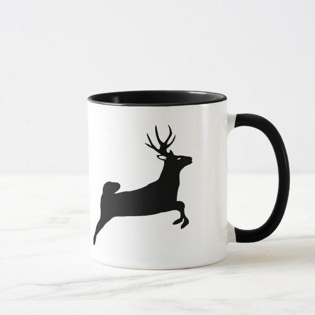 Mug Silhouette noir renne blanc (Droite)