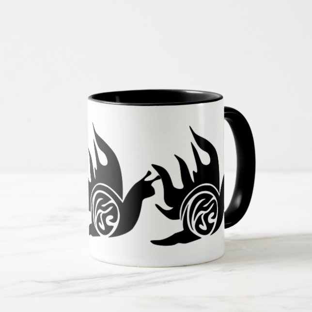 Mug Silhouette noire de l'escargot mignonne - Animal e (Devant droit)