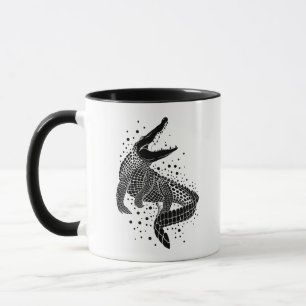 Mug Silhouette noire d'un crocodile