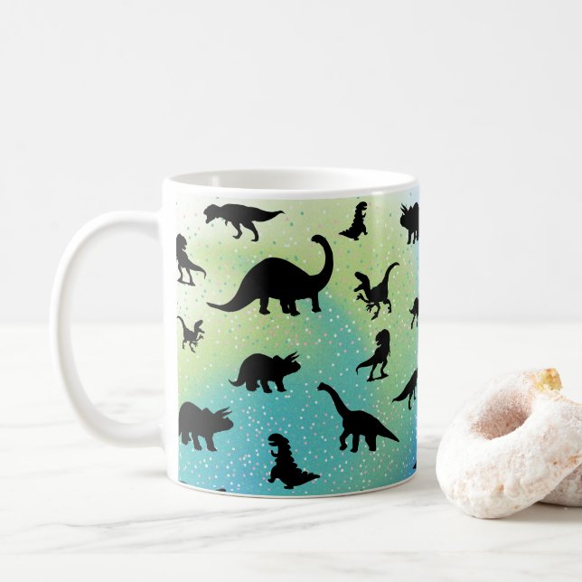 Mug silhouette requin requin pente de baleine Éperche  (Avec donut)
