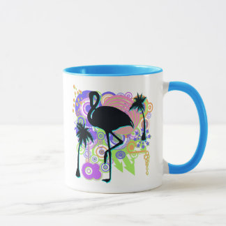 Mug Silhouette rose de Flamant rose