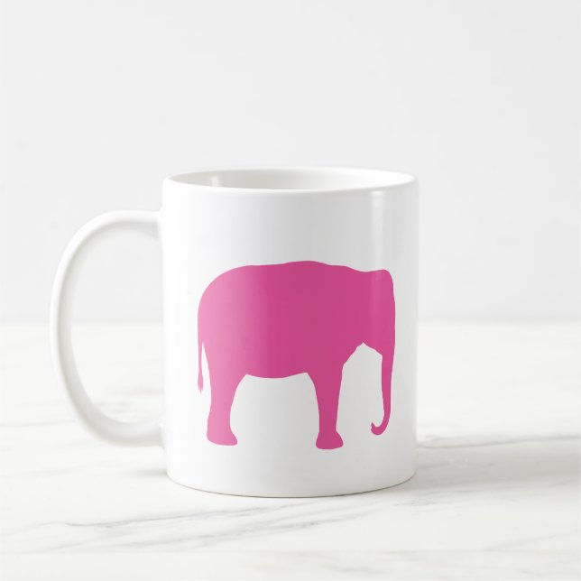 Mug Silhouettes d'éléphant rose (Gauche)
