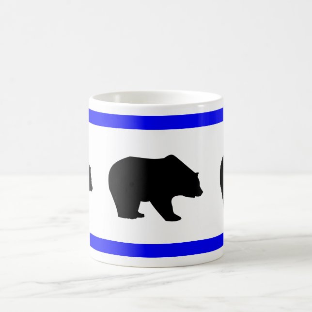 Mug Silhouettes d'ours avec Musique Bleue Bordure (Centre)