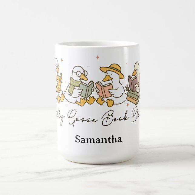 Mug Silly Goose Book Club Reading Personalized (Centre)