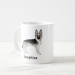 Mug Silver Sable Chien Berger Allemand Avec Nom Person