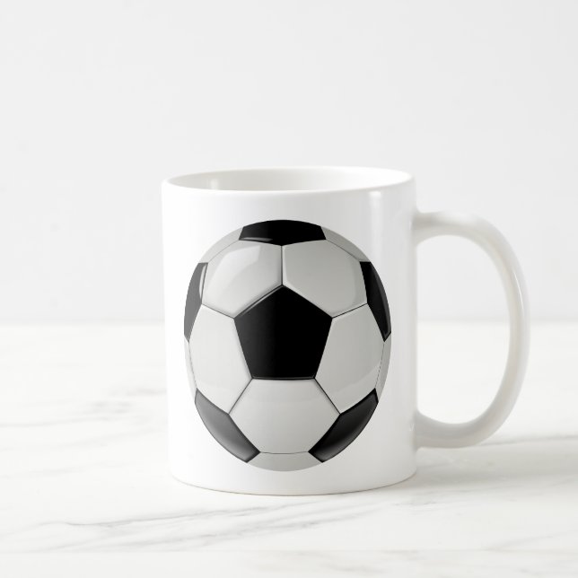 Mug Simple balle de soccer noir et blanc (Droite)
