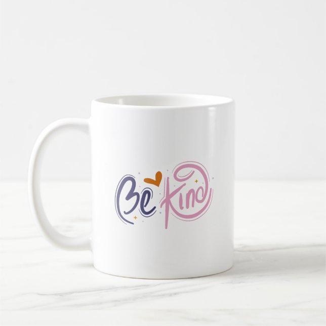 Mug Simple Be Kind Inspirational Pastel Quote Self (Gauche)