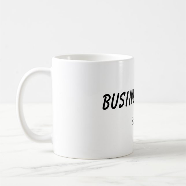 Mug simple bleu vert aquarelle script affaires moderne (Gauche)