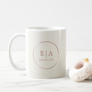 Mug Simple Café de Mariage de Couple à Monogramme en O