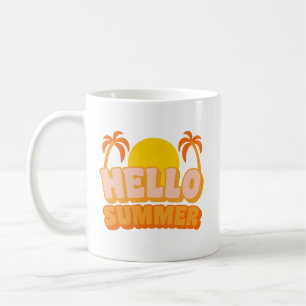 Mug Simple Cheval Gras Rétro Golden Sun Été