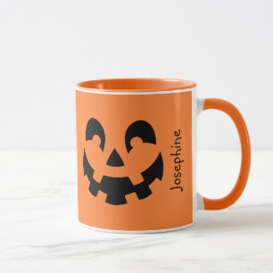 Mug Simple Citrouille Noire Visage Sur Halloween Orang