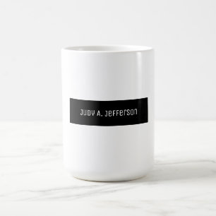 Mug Simple classique minimaliste noir & blanc élégant
