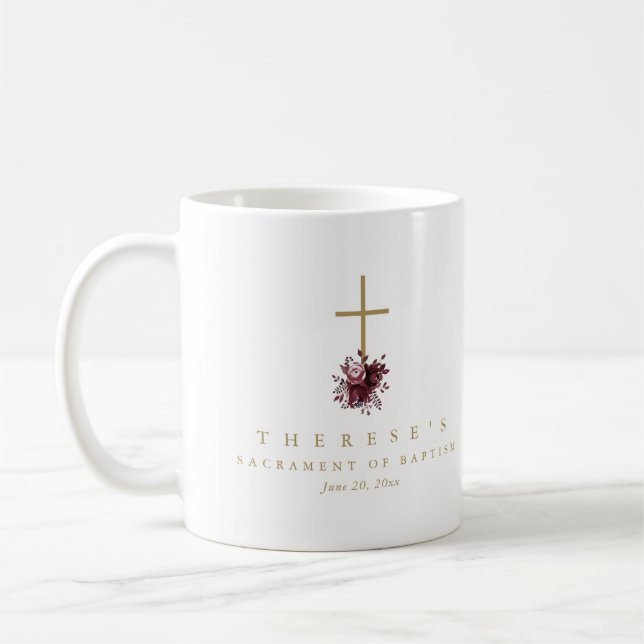 Mug Simple Croix-Rouge Baptême catholique Photo (Gauche)