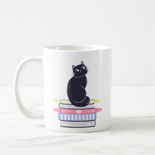 Mug Simple Dash Charme adorable Chat noir Coloré Livre