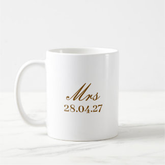 MUG SIMPLE ÉLÉGANT MODERNE PERSONNALISÉ MRS FÊTE DES M