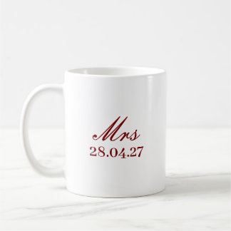 MUG SIMPLE ÉLÉGANT MODERNE PERSONNALISÉ MRS FÊTE DES M