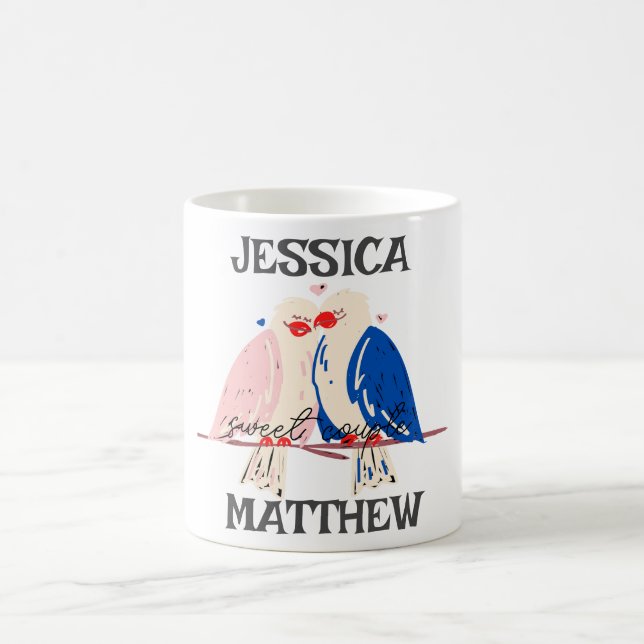 Mug simple et élégante valentine, sucrée pour couple (Centre)