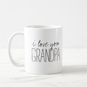 Mug Simple et sucré Personnalisé Je t'aime Grand-père