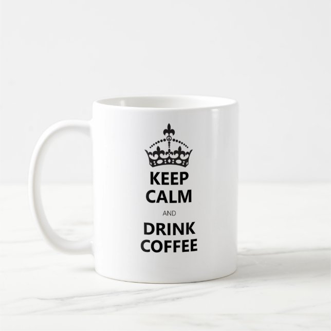 Mug Simple Humour à la caféine Addict blanc noir éléga (Gauche)