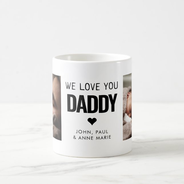 Mug Simple Love You Daddy Heart 2 Fête des pères photo (Centre)