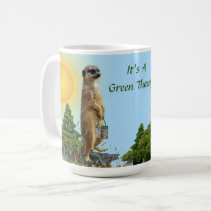 Mug Simple matin 'GreenThang' Meerkat Animal