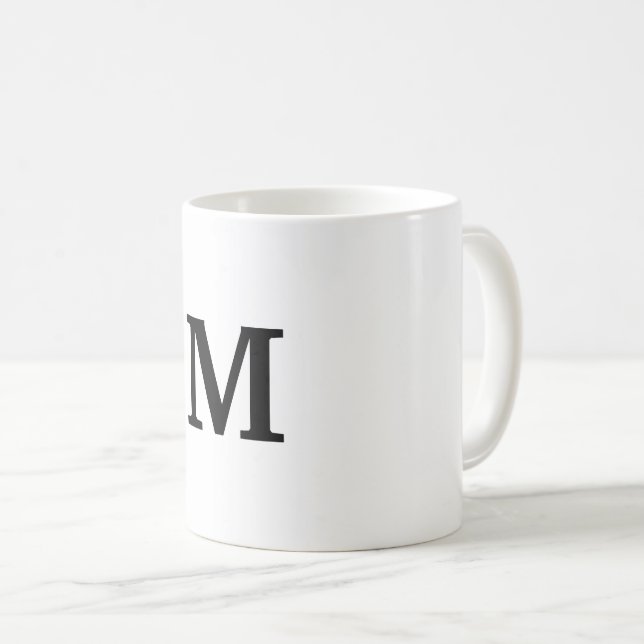 Mug simple minimum or monogramme personnalisé moderne  (Devant droit)