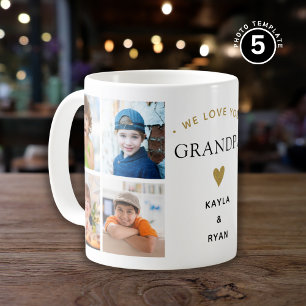 Mug Simple Modern 8 Photo Collage We Love You Grand-pè