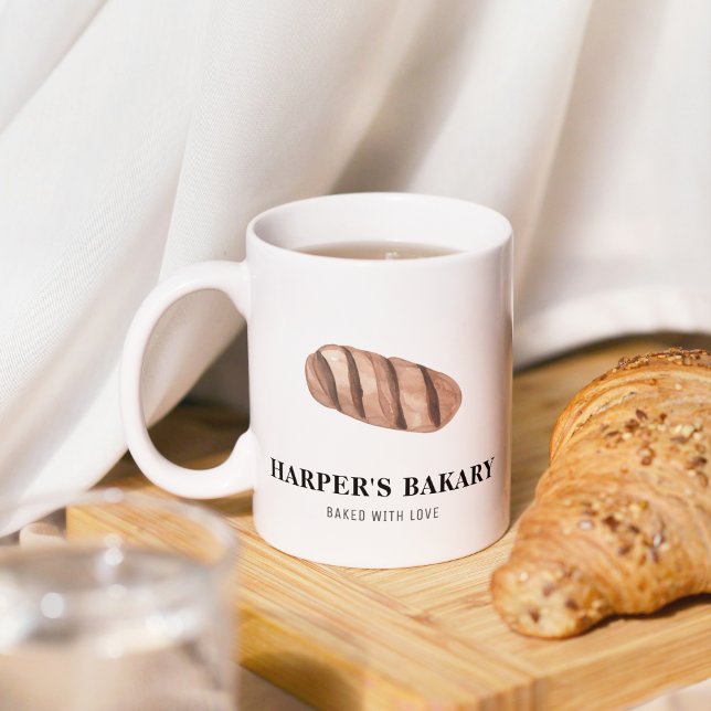 Mug Simple moderne boulangerie fraîche Éco logo profes (Créateur téléchargé)