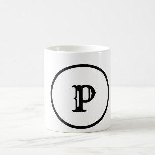 MUG SIMPLE MODERNE MODERNE MONOGRAM STYLE ÉLÉGANT FOUR