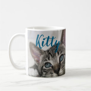 Mug Simple Moderne Personnalisé Nom et Photo de Chat