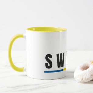 Mug Simple Moderne Suède LETTRE suédoise Drapeau Souve