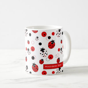 Mug Simple Motif de Ladybug rouge, noir et blanc