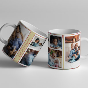 Mug Simple Noël 5 photo collage jaune bordeaux