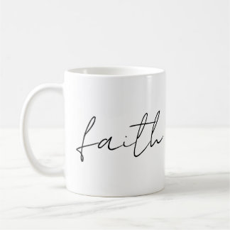 Mug Simple Noir Blanc Main Écrite Faith Art