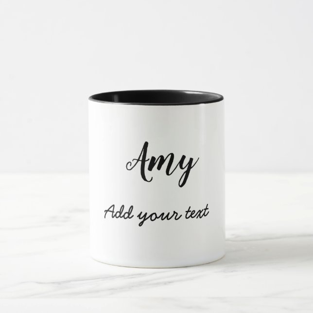 Mug simple nom minimal customisé monogramme classique  (Centre)