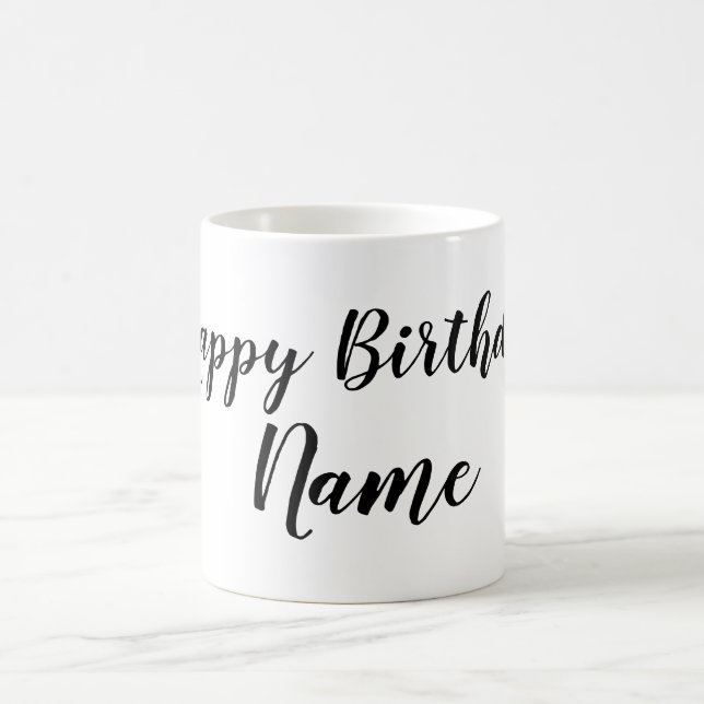 Mug simple petit heureux anniversaire ajouter votre ca (Centre)