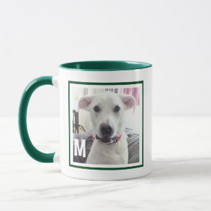 Mug Simple photo simple et initial mignon chien Noël