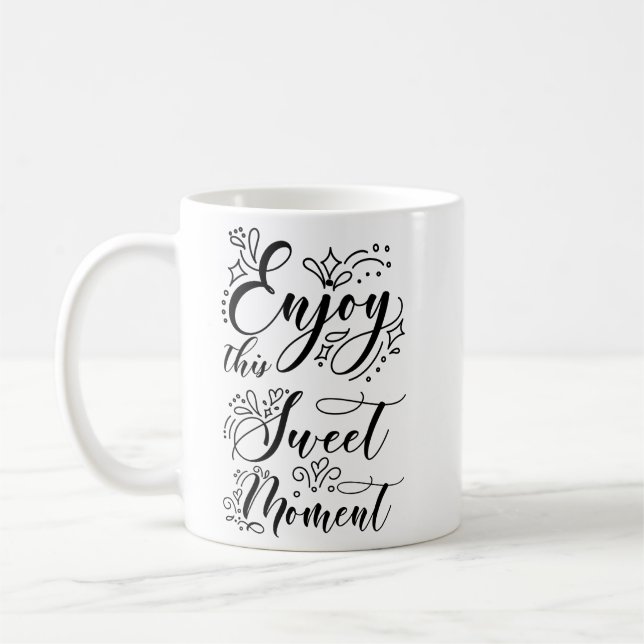 Mug Simple Positivité Doux rappel noir blanc (Gauche)