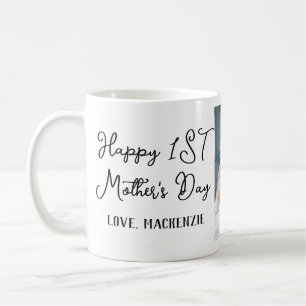 Mug Simple première mère Jours Cadeau Trois photos Col