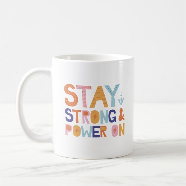 Mug Simple Strength Positivity Colorful Playful Design (Gauche)