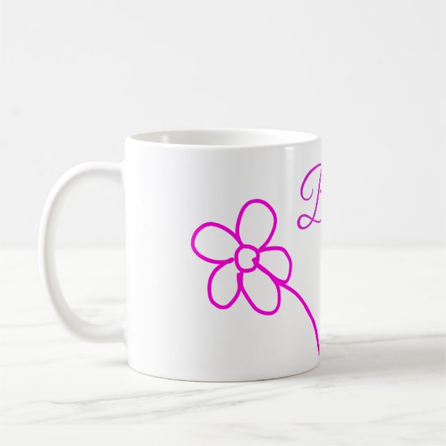 Mug Simple texte rose minimaliste demoiselle d'honneur (Gauche)