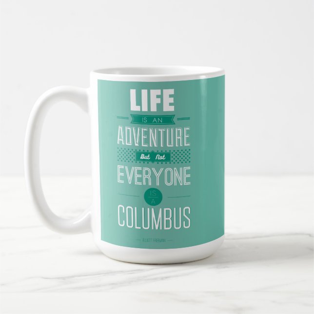 Mug Simple Turquoise Adventure Bold Typographie propre (Gauche)